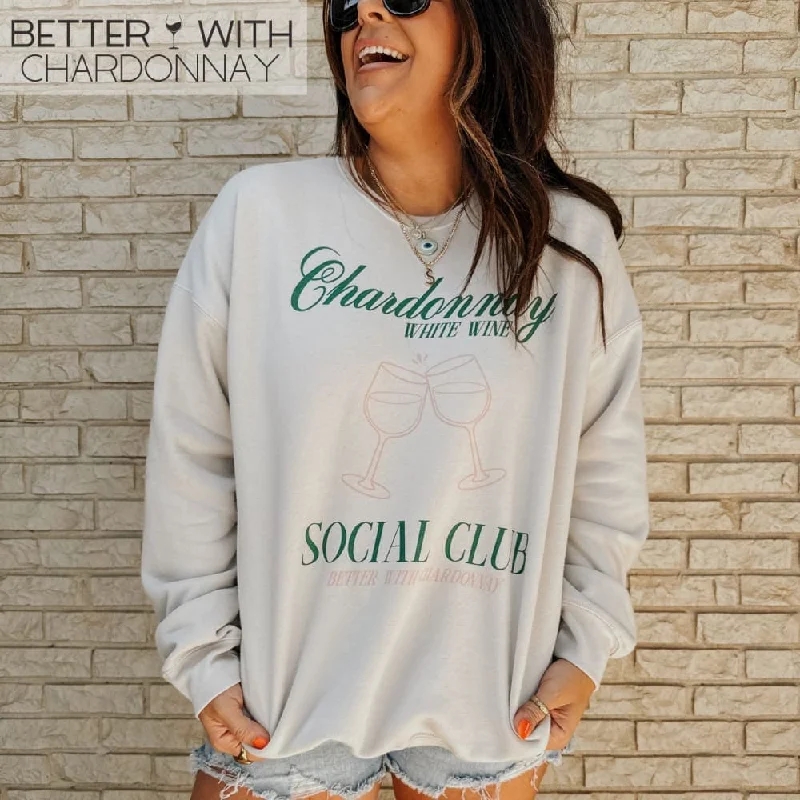 Fantastic Offers retro sports hoodieChardonnay Social Club Sweatshirt