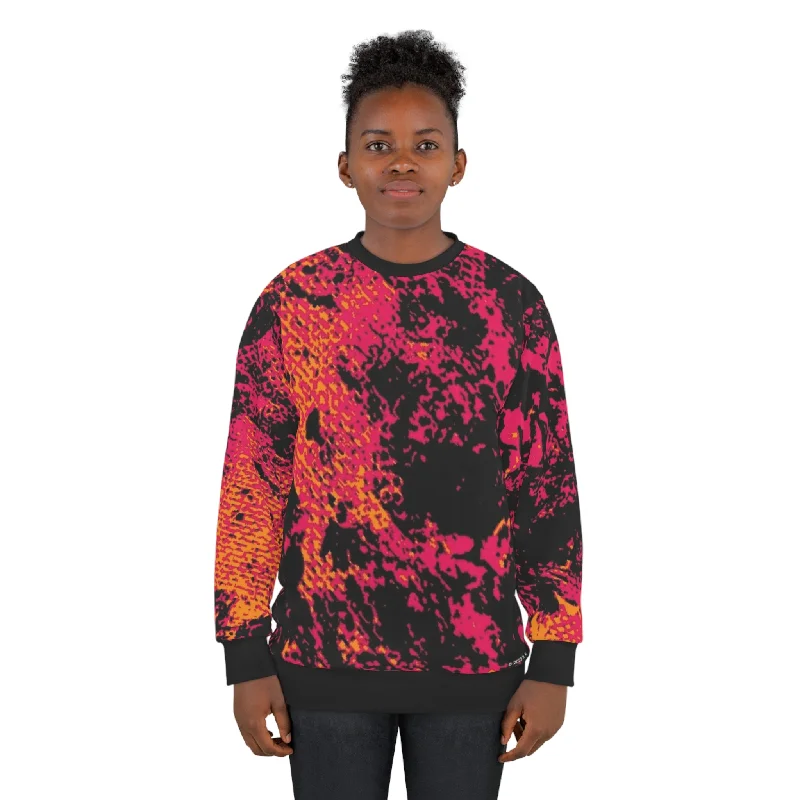 athletic style hoodie"Mystic Cube" (Cosmic Fusion - Magenta/Orange) - Unisex Sweatshirt