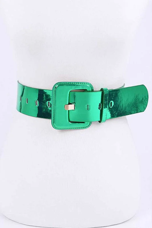 Major Savings high-waisted dressMetallic Fashion Belt - Green