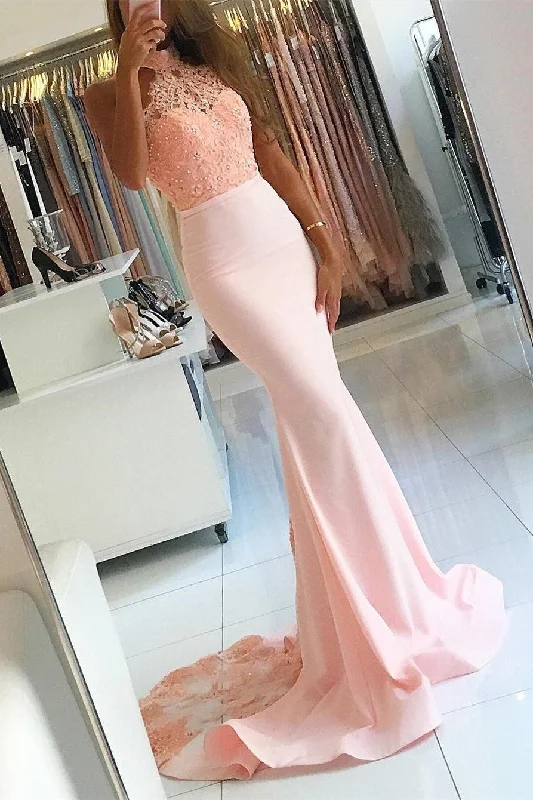 Stock Up and Save A-line dressGorgeous Halter Mermaid Long Prom Dress Evening Dress