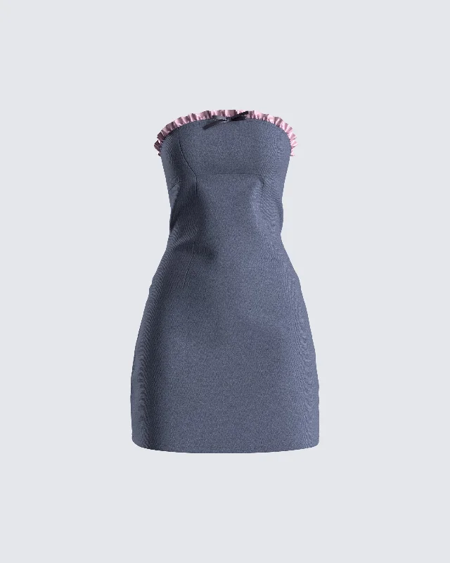 knit dressLukas Grey Strapless Mini Dress