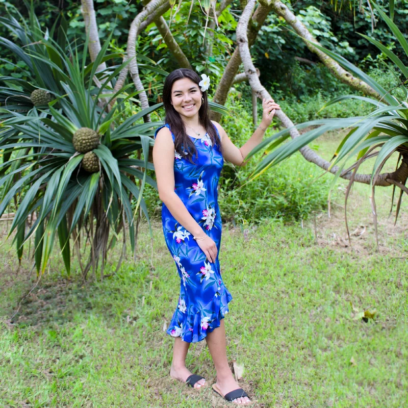 Limited Time Poipu Blue Naniloa Hawaiian Dress