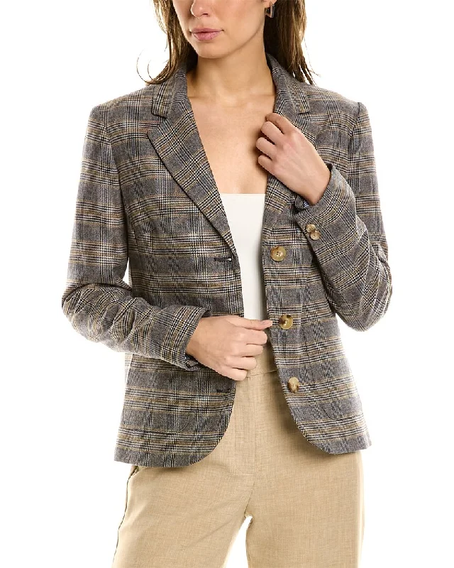 puffer jacketBrooks Brothers Plaid Wool-Blend Blazer