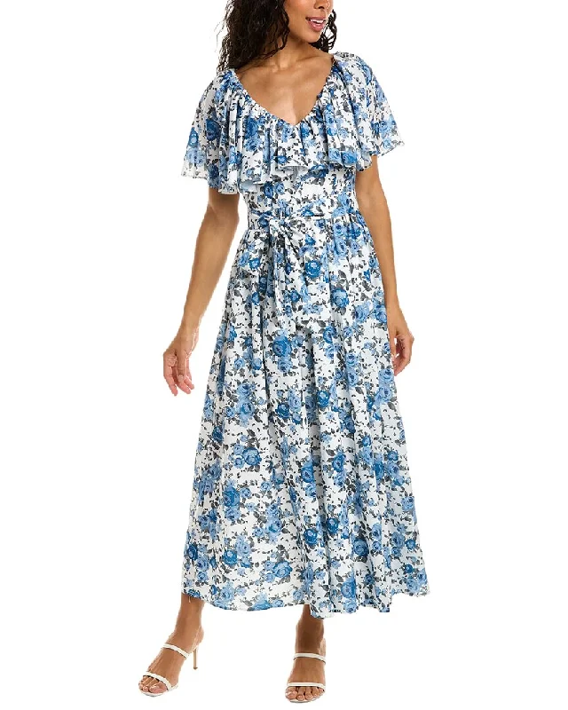 high-waisted dressBeulah Flounce Midi Dress