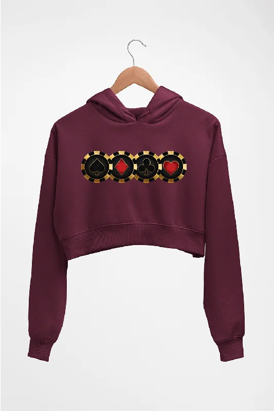 high-fashion hoodiePoker Crop HOODIE FOR WOMEN