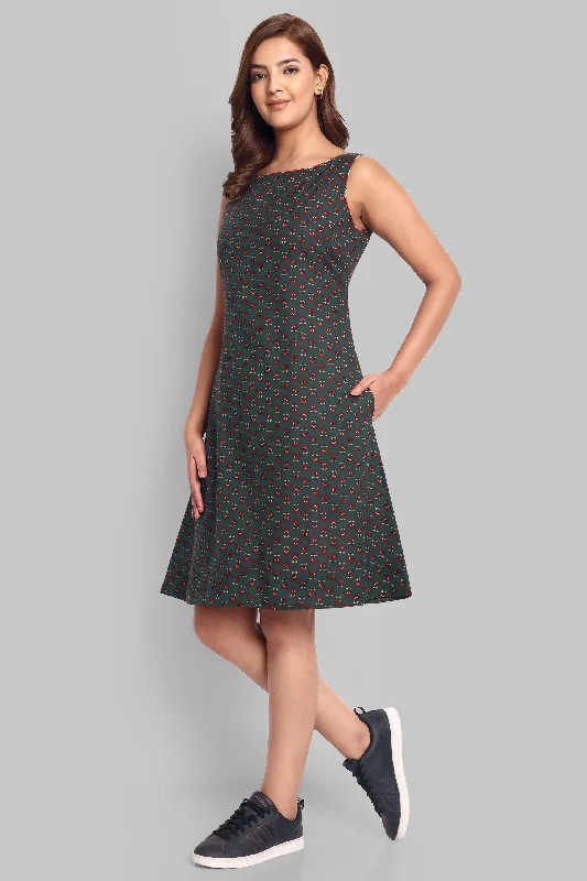 Today's Special Ajrak Cotton A line Dress