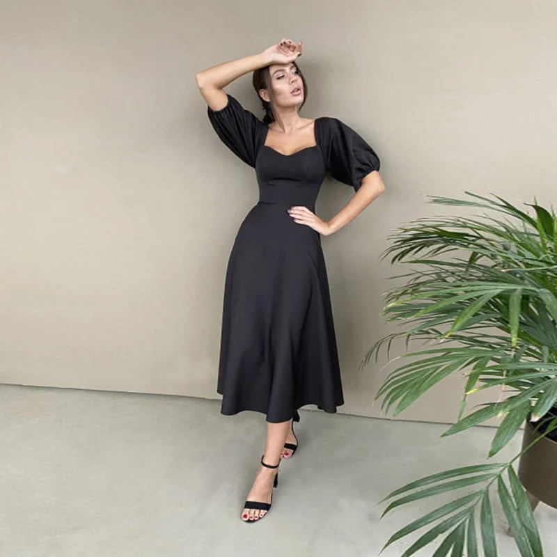Fantastic Deals sophisticated dressCamille Slash Neck Backless Midi Dress