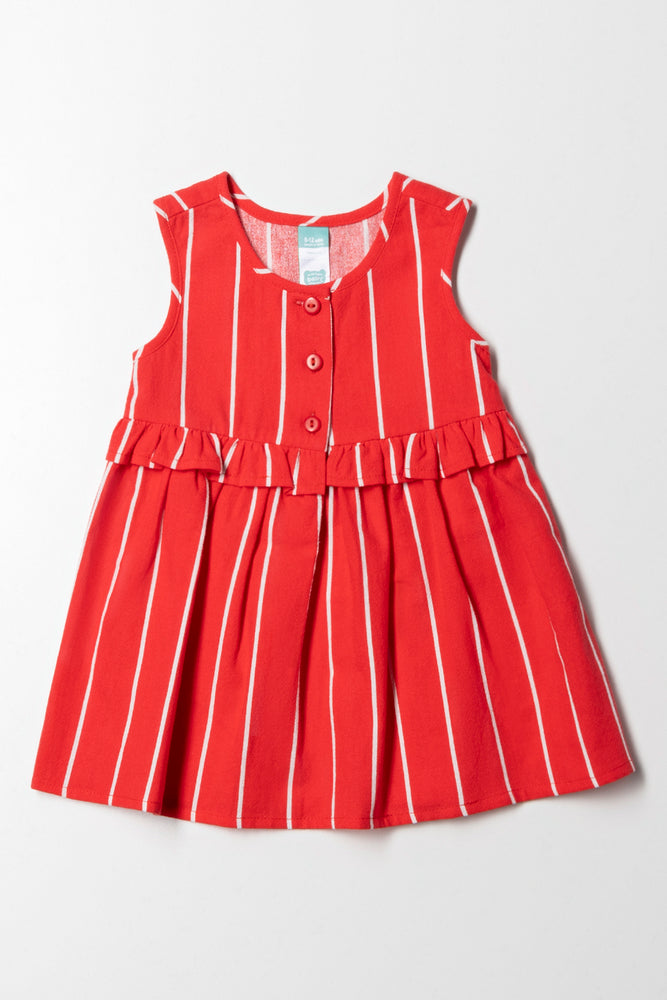 wrap-around dressStripe Button Front Dress Red