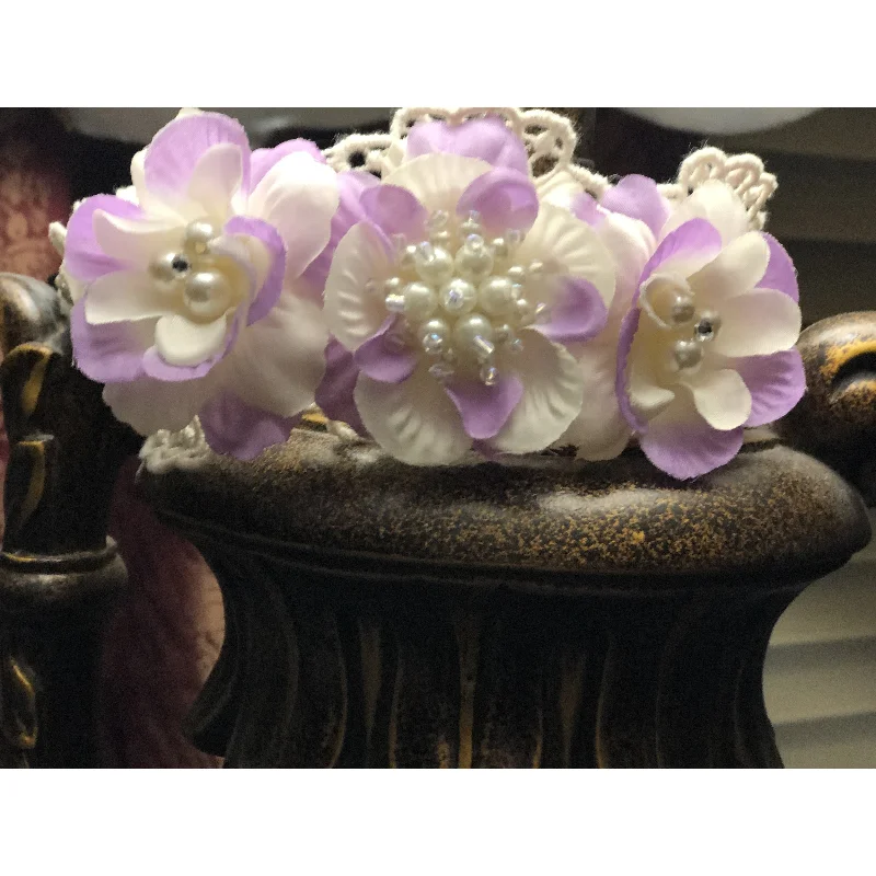 Price Buster long-sleeve floral dressLilac and Ivory Flower Headband