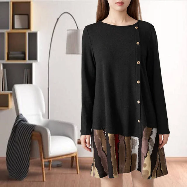 Markdowns one-shoulder dressCasual Patchwork Printed Dress