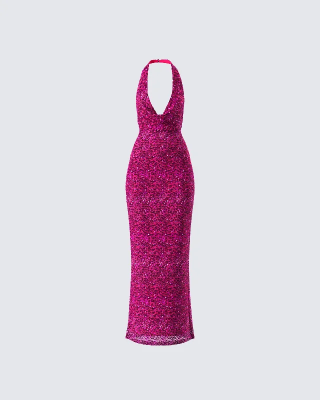 lace-up dressSabine Purple Sequin Maxi Dress