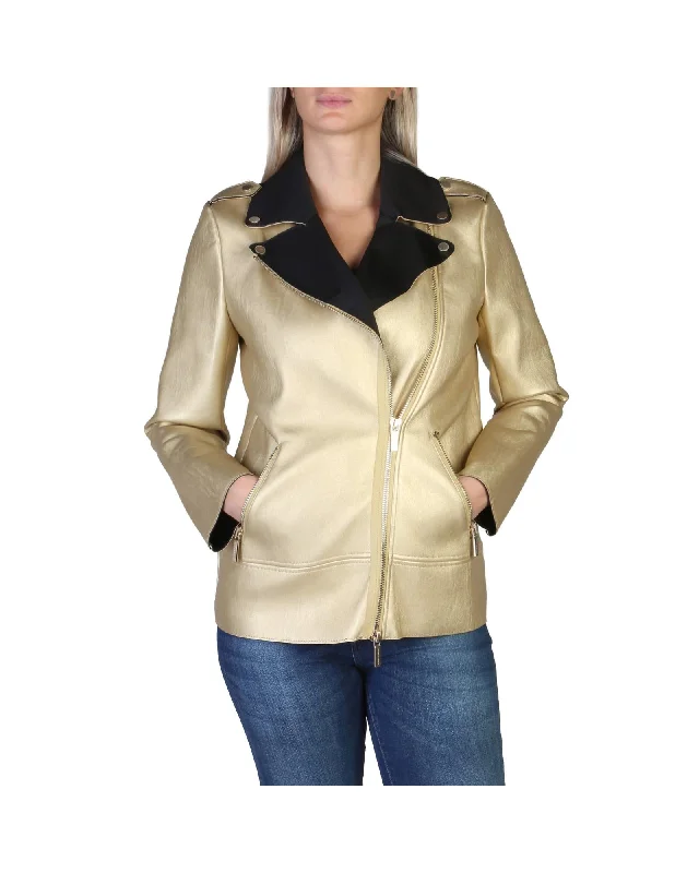 trendy jacketArmani Exchange  Women's Metallic Motorcycle Jacket