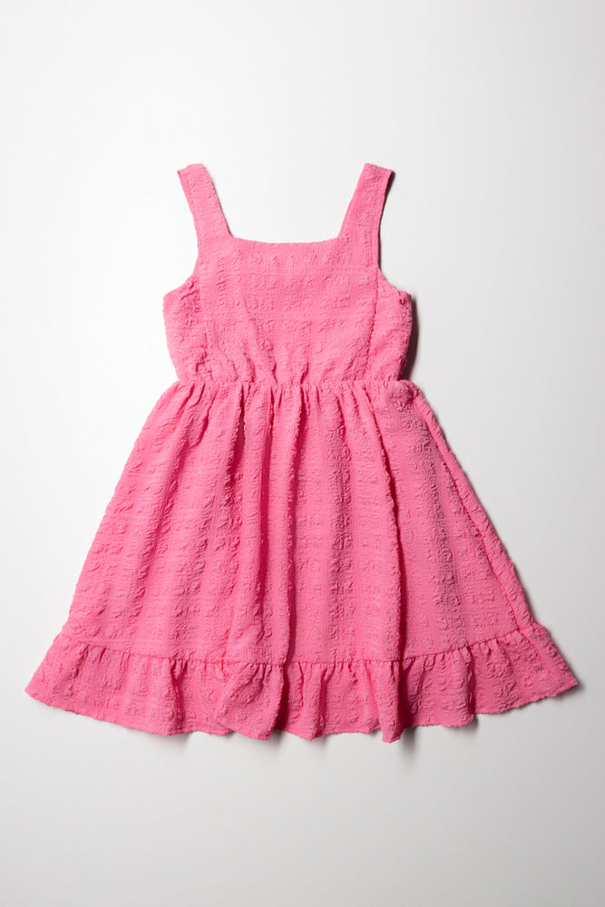 casual dressTextured Flare Dress Pink