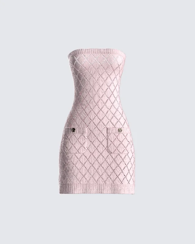 comfy maxi dressCeline Pink Pattern Knit Mini Dress