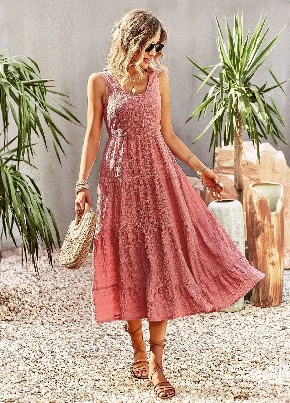 Overstock A-line dressSue A-line Sleeveless Summer Midi Dress