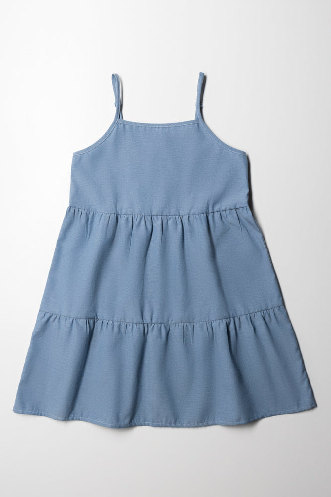 lace-up dressTiered Strappy Dress Blue