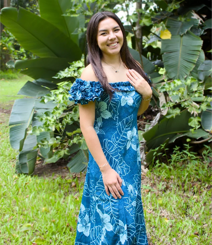 Customer Appreciation Sale Ka'anapali Aqua Leilani Hawaiian Muumuu Dress