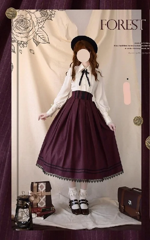Value Deals structured dress(BFM)Forest Song~Griffin's Promise~Classic Lolita Skirt Striped Plaid Elegant SK
