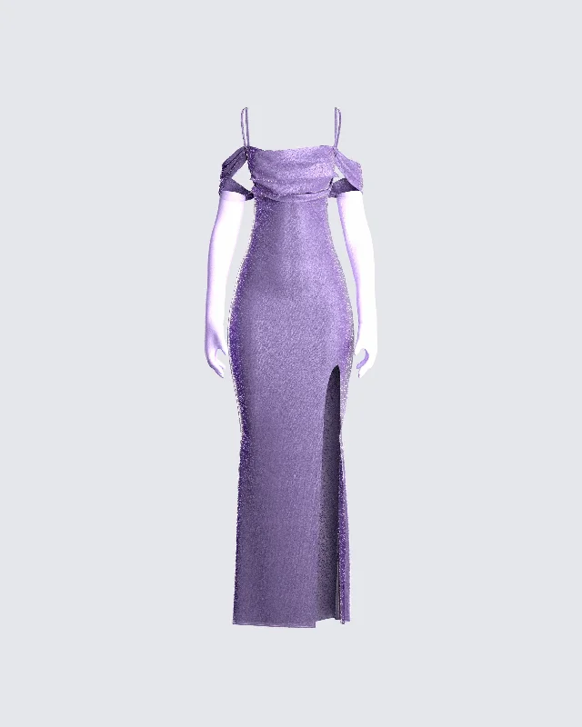 Weekend Deal draped dressTessa Purple Maxi Dress & Gloves