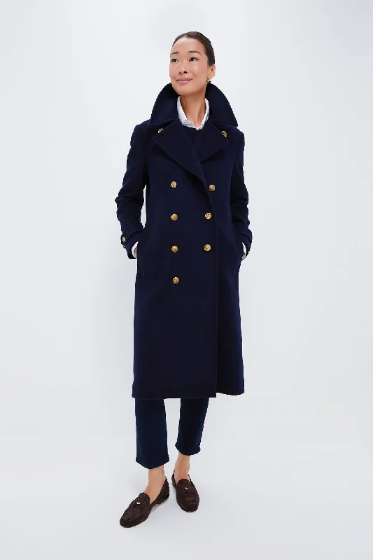 comfortable winter coatNavy Wool Melton Coat