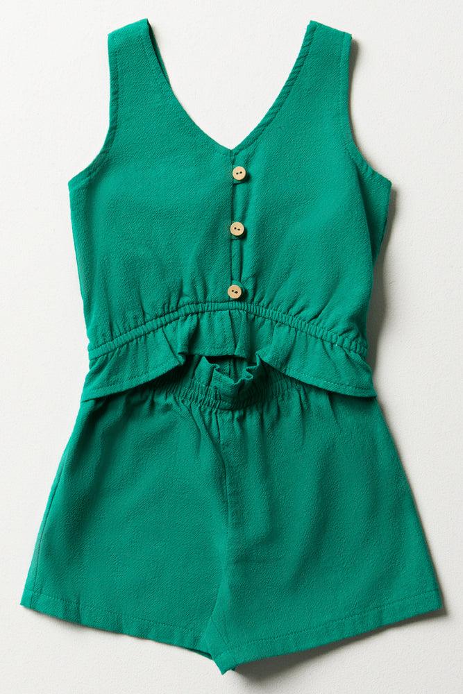 chic wrap dressCut Out Jumpsuit Green