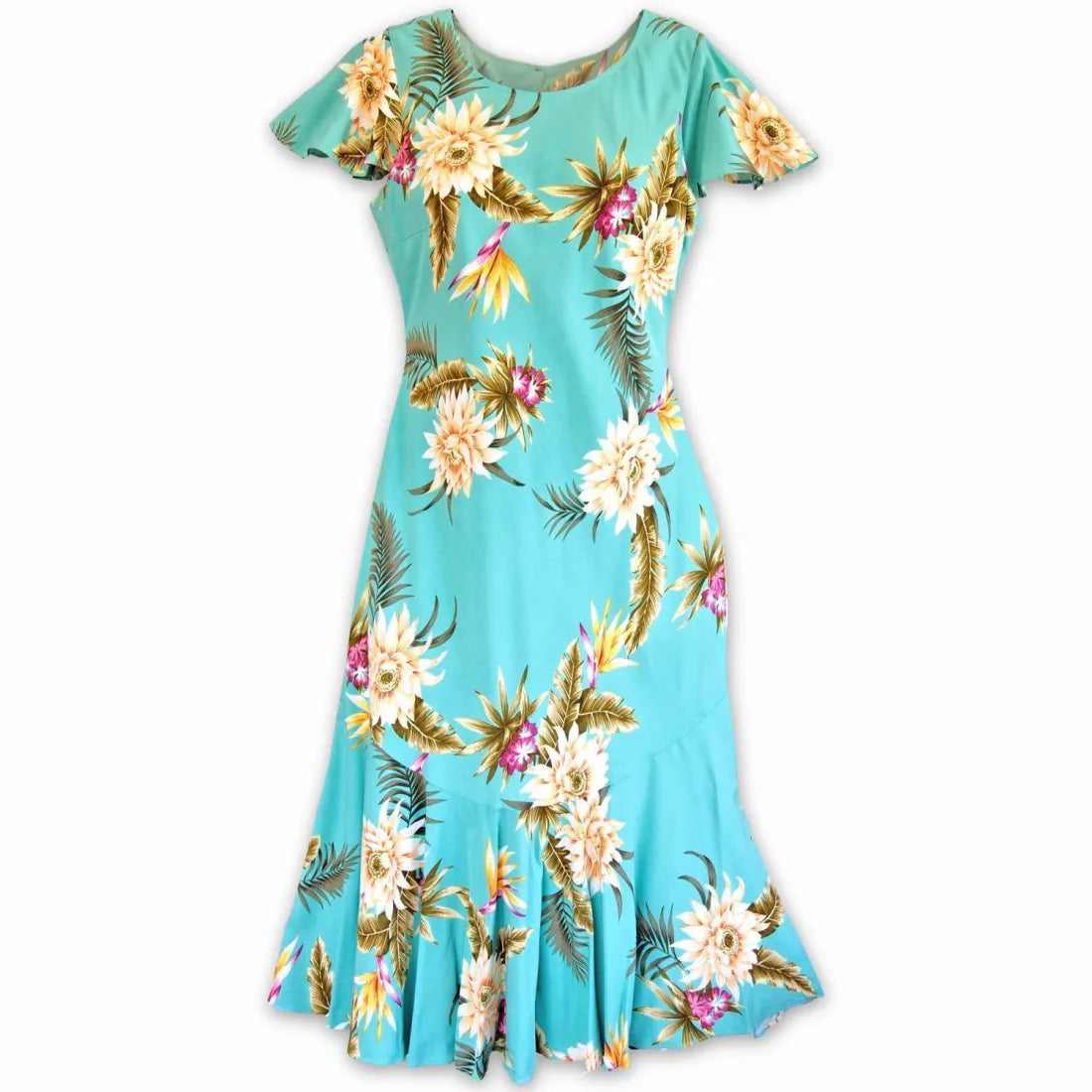 Hurry In Mountain Green Malia Hawaiian Dress