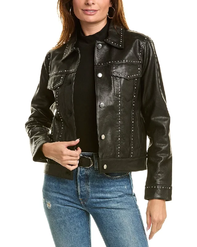 Price Drop Alert sleek trench coatThe Kooples Studded Leather Jacket