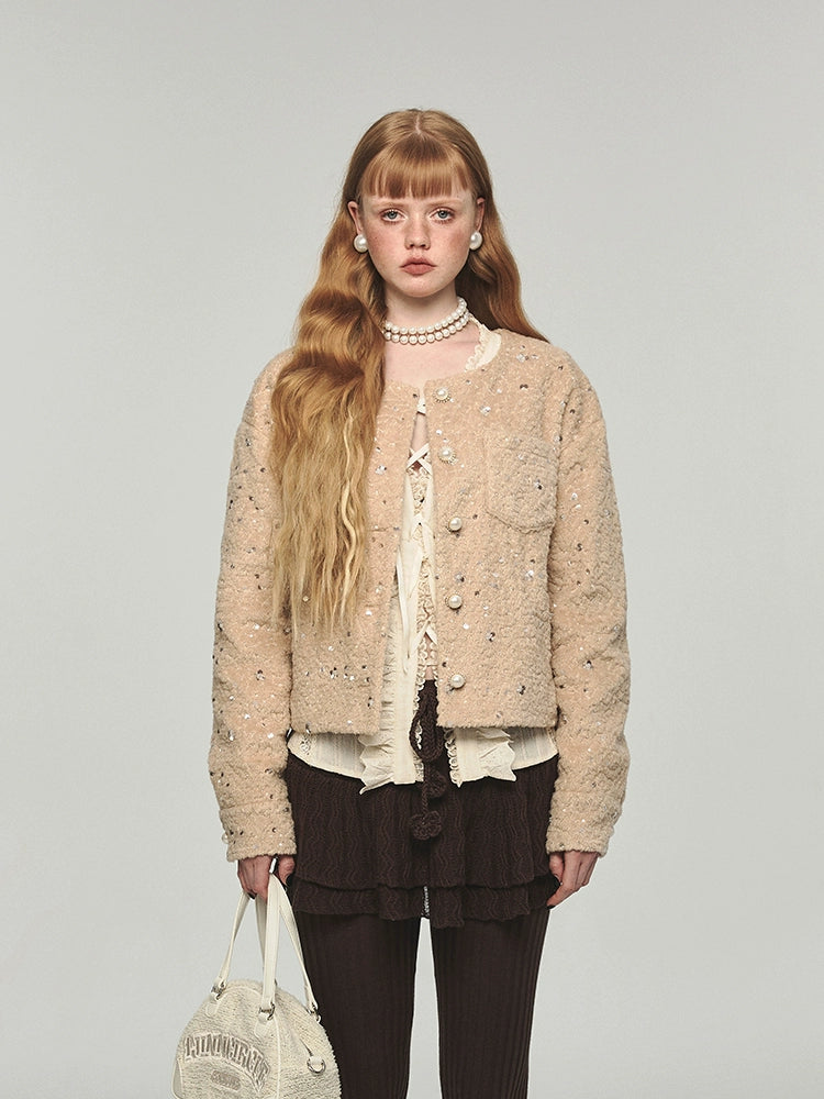 Lowest Price stylish coatSequin Eco-Friendly Faux Fur Jacket