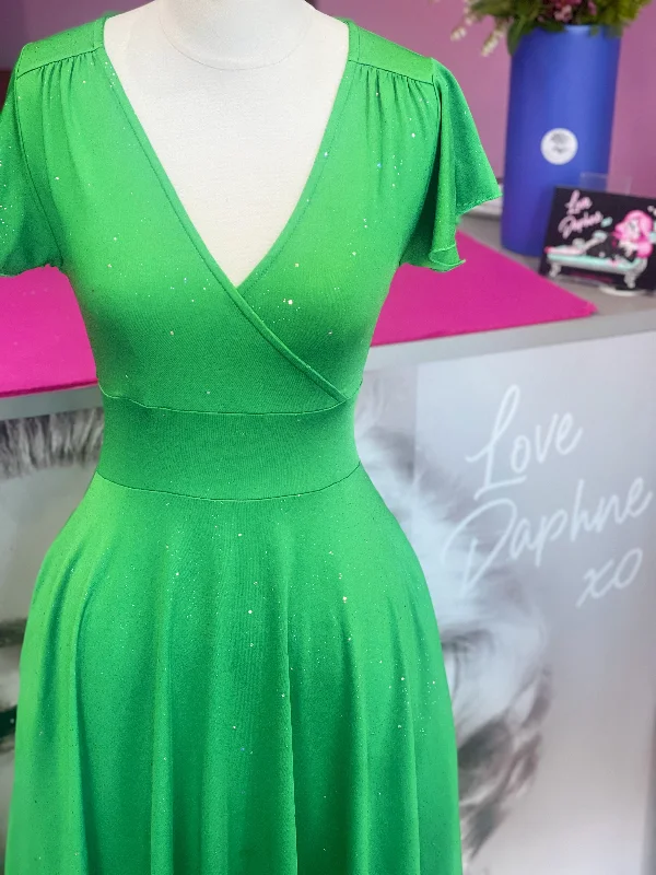 Lowest Price ruffle dressMimi Swing Dress - Green Sparkle