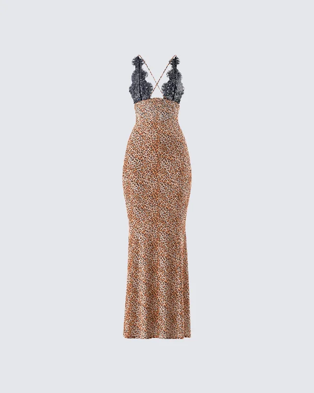 Don't Wait floral wrap dressEvodie Leopard Print Maxi Dress