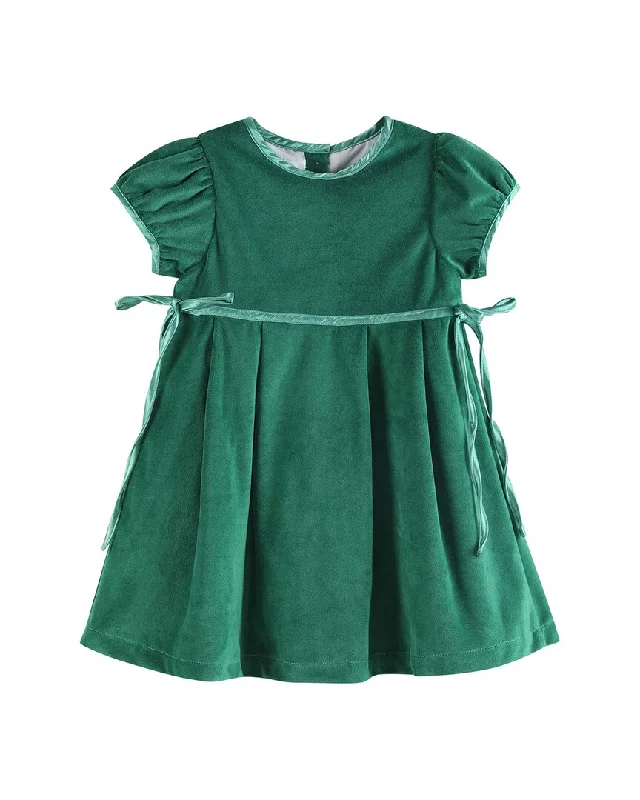 Sneak Peek Sale casual knit dressLil Cactus Velour & Satin Bow Christmas Dress