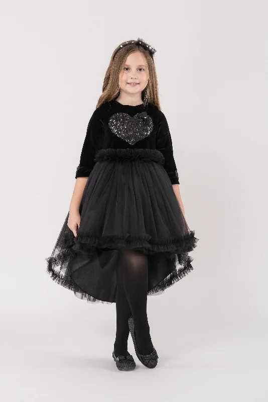 Price Drop casual day dressBlack Sequin Heart Dress