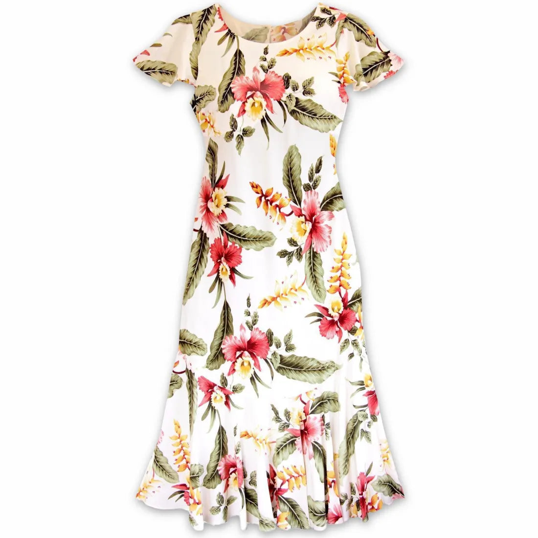 Act Now Cloud Cream Malia Hawaiian Dress