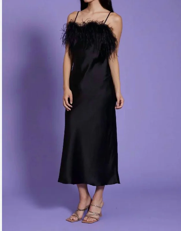 bohemian dressFlora Feather Dress in Black