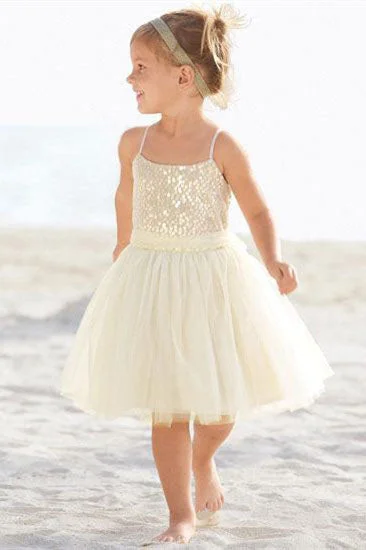 Big Discounts oversized dressAdorable Straps Ivory Tulle Beach Flower Girl Dress