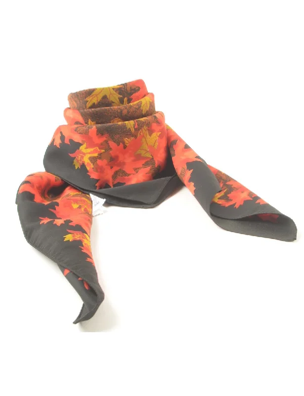 comfortable coatLeafy Print Scarf - M