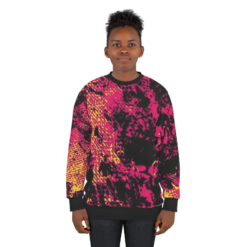 performance gym sweatshirt"Mystic Cube" (Cosmic Fusion - Magenta/Gold) - Unisex Sweatshirt