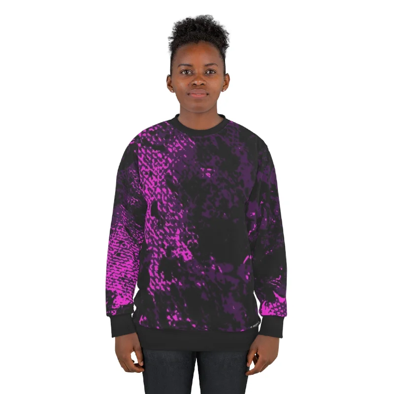 fitness lifestyle hoodie"Mystic Cube" (Cosmic Fusion - Dark Violet/Orchid) - Unisex Sweatshirt