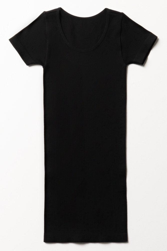 evening dressSeamless Short Sleeve Dress Black