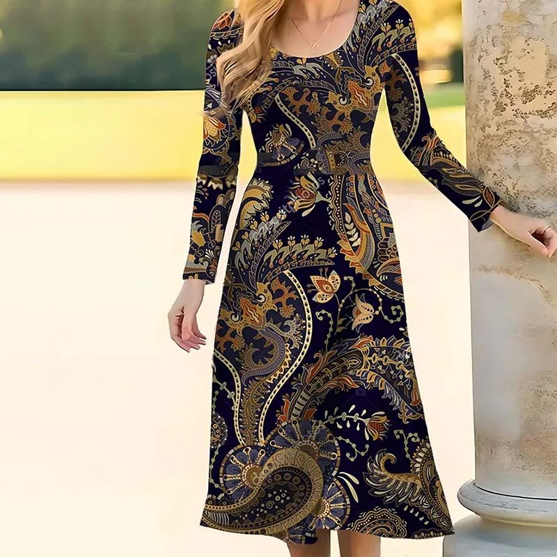 Super Deal ashionable dressVintage Abstract Print Dress