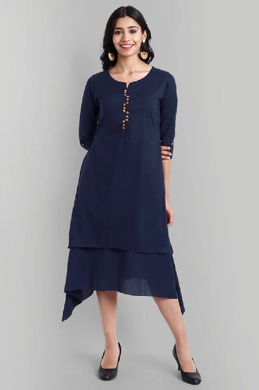 Best Bargains Blue Mul Cotton Hunter Dress