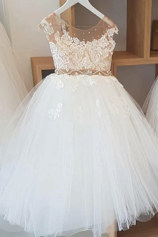 Overstock Sale mini dressLuxurious Ball Gown White Flower Girl Dress with Appliques
