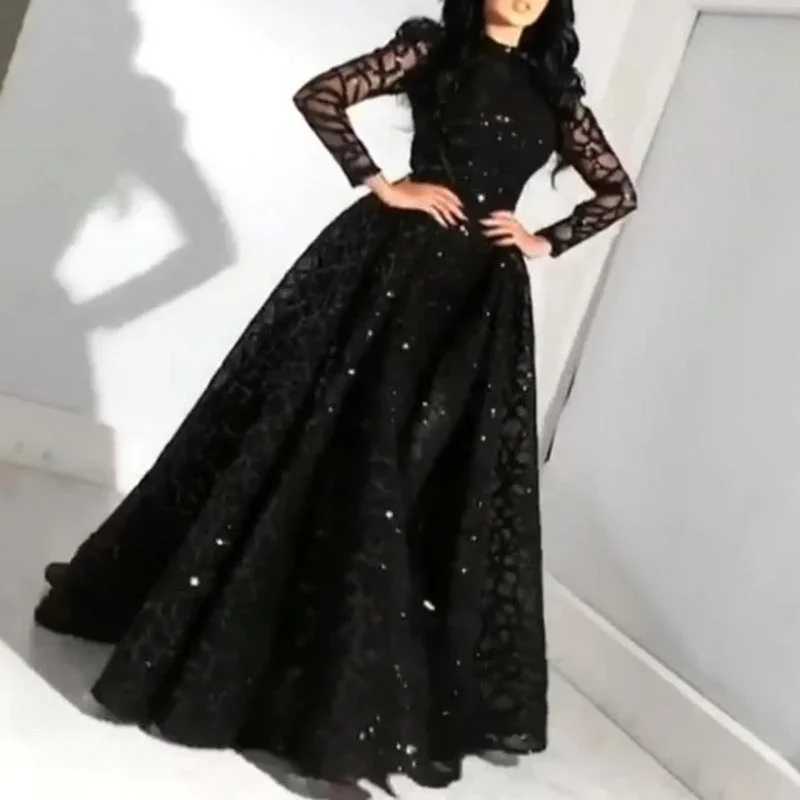 Price Reduction backless dressWomen's Casual Versatile Long Sleeved Gold Sprinkled Dress