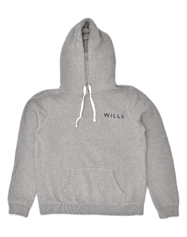 stylish pullover hoodieJACK WILLS Womens Hoodie Jumper UK 14 Large Grey Cotton