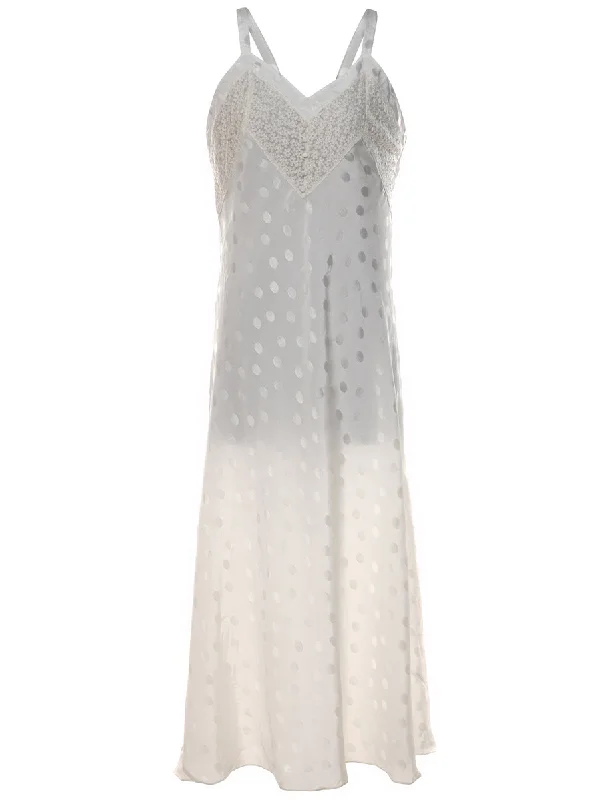 Referral Discount classic jacketOff-White Floral & Polka Dot Print Slip Dress - M