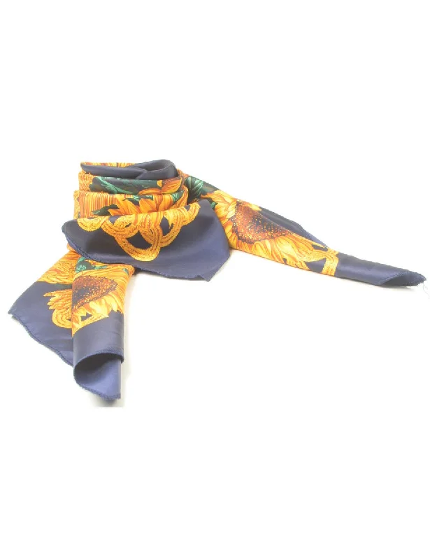 Year-End Sale long-sleeve winter jacketFloral Print Scarf - L