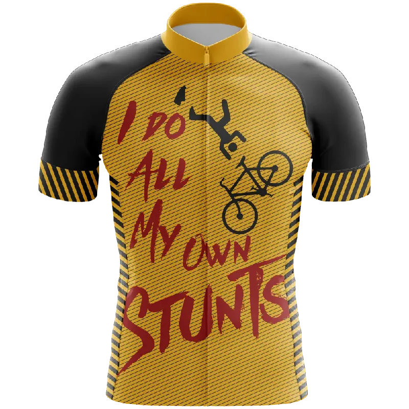 comfortable athletic sweatshirtI Do All My Own Stunts Short Sleeve Cycling Jersey