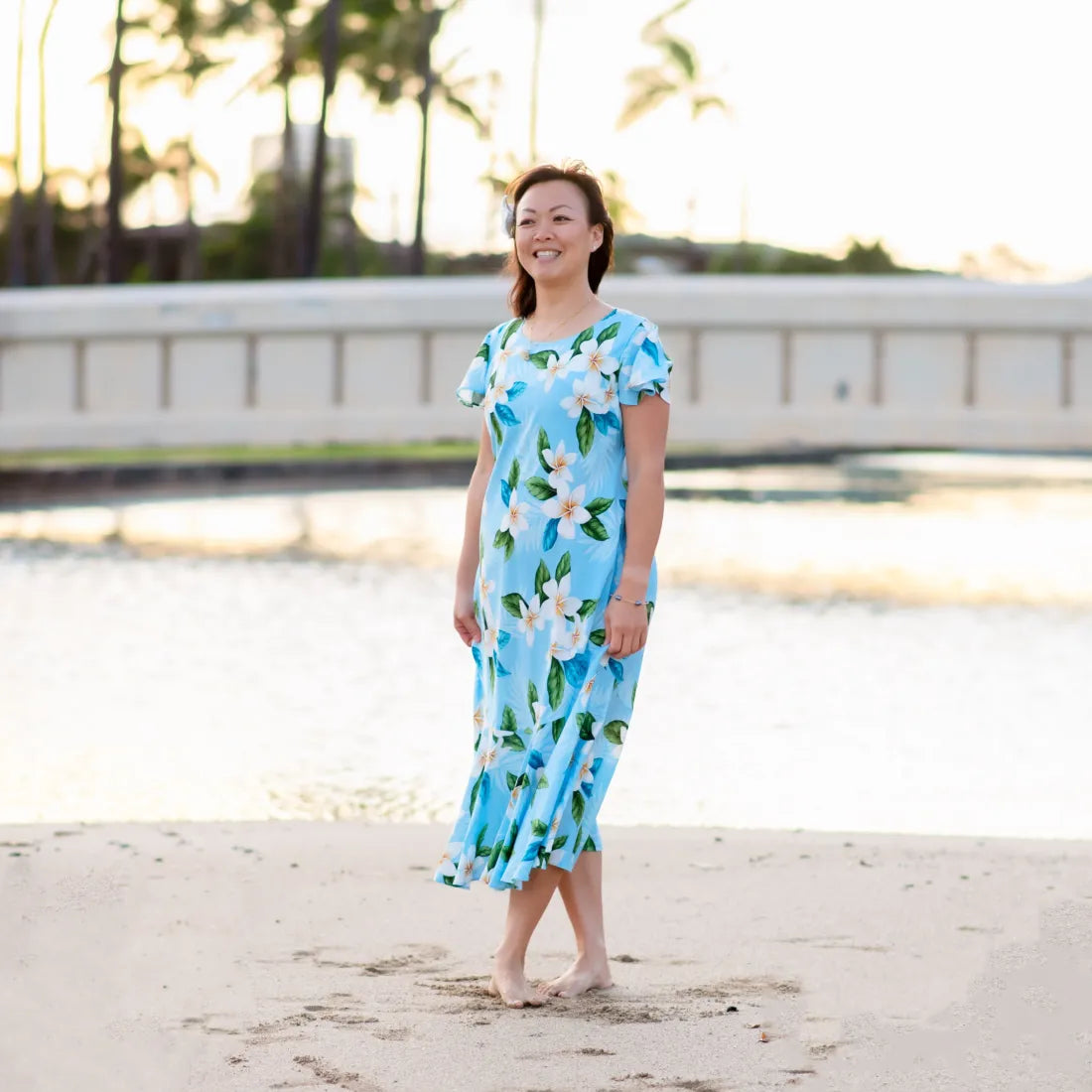 Midnight Madness Escape Blue Malia Hawaiian Dress