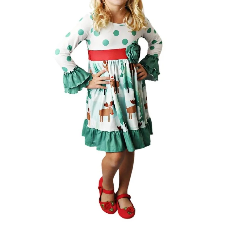 Deal Frenzy stylish party dressMoose Dress In Green Multi