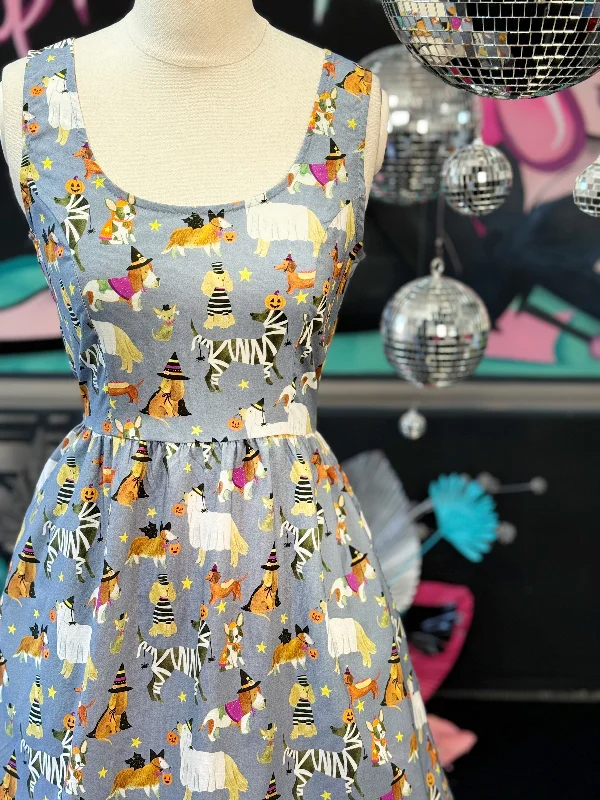 Closeout elegant dressHalloween Dogs Fit n Flare Dress